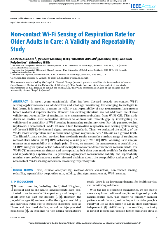 (PDF) Non-contact Wi-Fi Sensing of Respiration Rate for Older Adults in ...