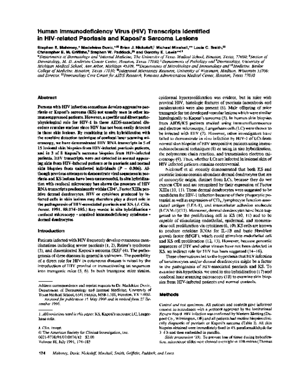 (PDF) Human immunodeficiency virus (HIV) transcripts identified in HIV ...