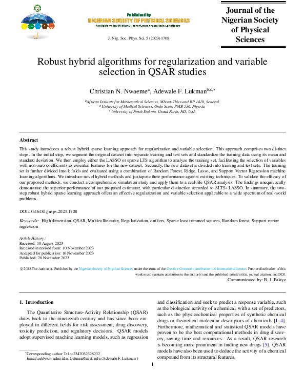 (PDF) Robust hybrid algorithms for regularization and variable ...