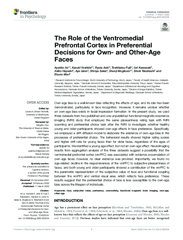 (PDF) The Role of the Ventromedial Prefrontal Cortex in Preferential ...