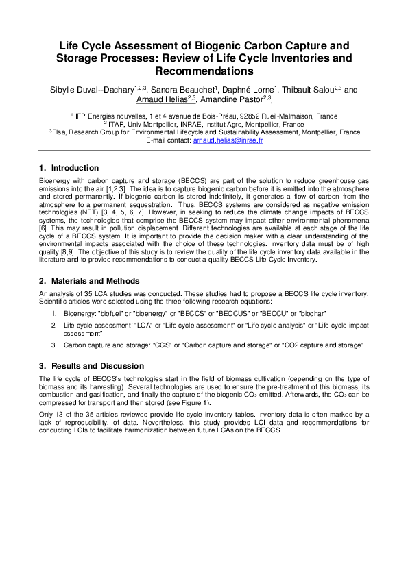 (PDF) Life Cycle Assessment of Biogenic Carbon Capture and Storage ...