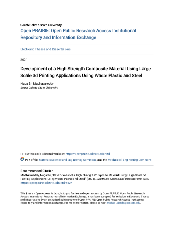 (PDF) Development of a High Strength Composite Material Using Large ...