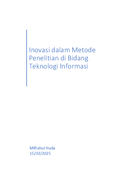 (PDF) Inovasi dalam Metode Penelitian di Bidang Teknologi Informasi