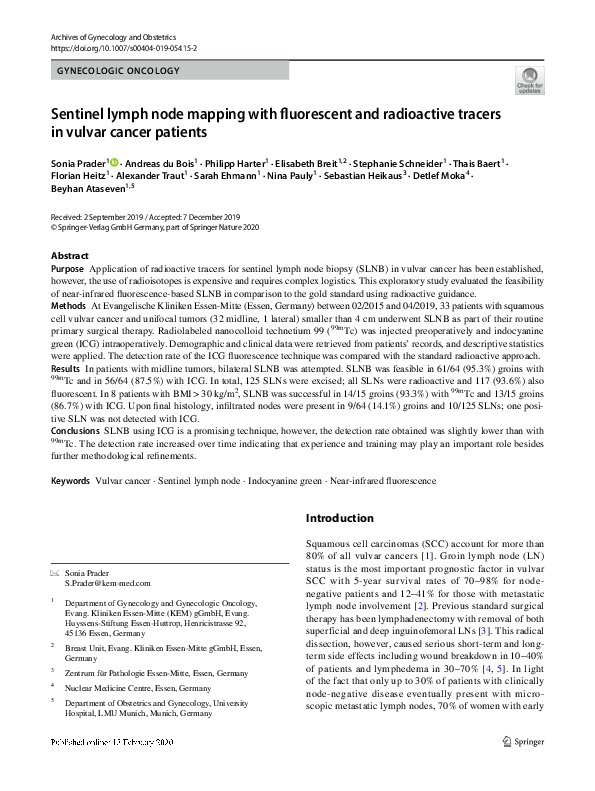 (PDF) Sentinel lymph node mapping with fluorescent and radioactive ...