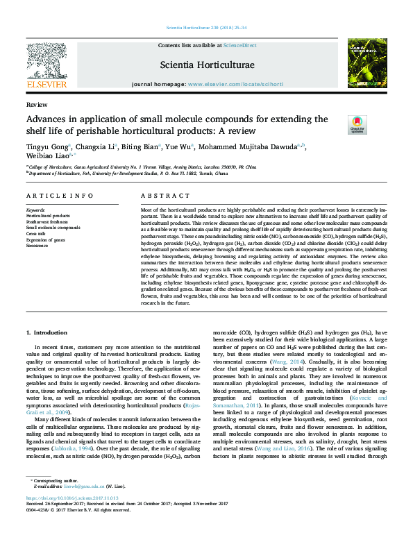 (PDF) Advances in application of small molecule compounds for extending ...