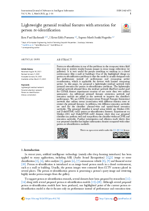 (PDF) Lightweight pyramid residual features with attention for person ...