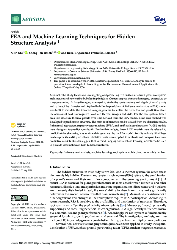 (PDF) FEA and Machine Learning Techniques for Hidden Structure Analysis