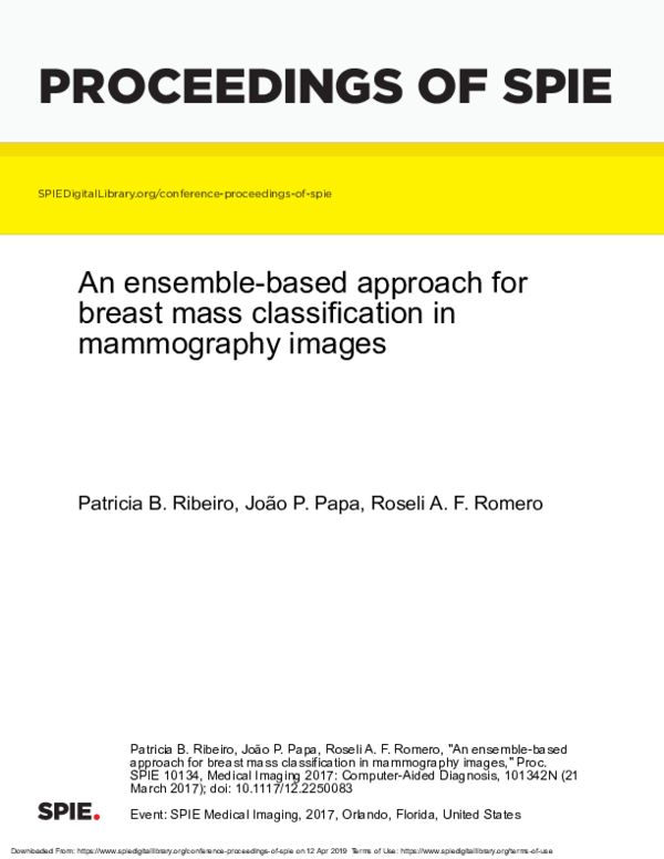 (PDF) An ensemble-based approach for breast mass classification in ...