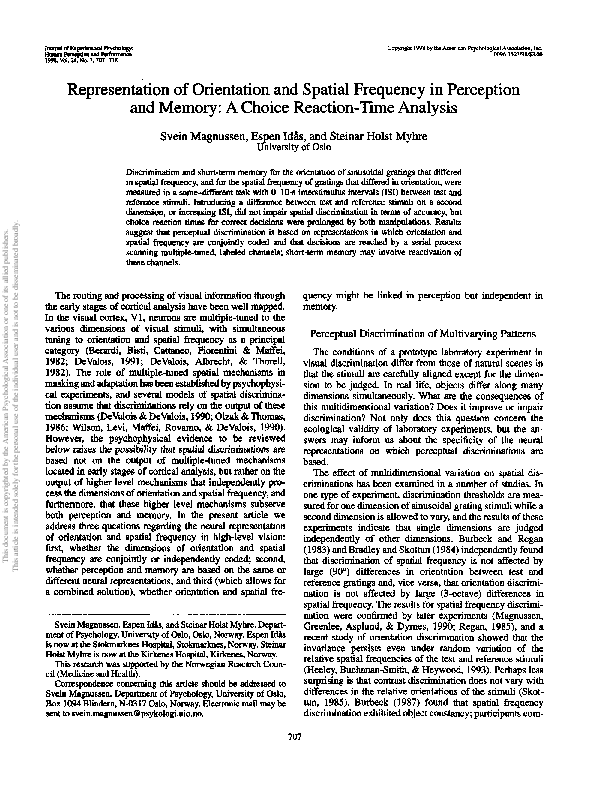 (PDF) Representation of orientation and spatial frequency in perception ...