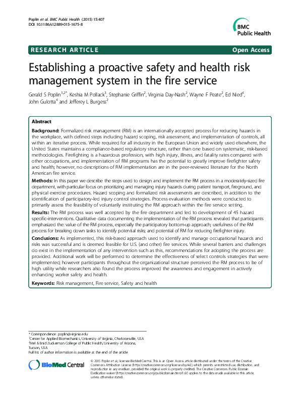 (PDF) Establishing a proactive safety and health risk management system ...