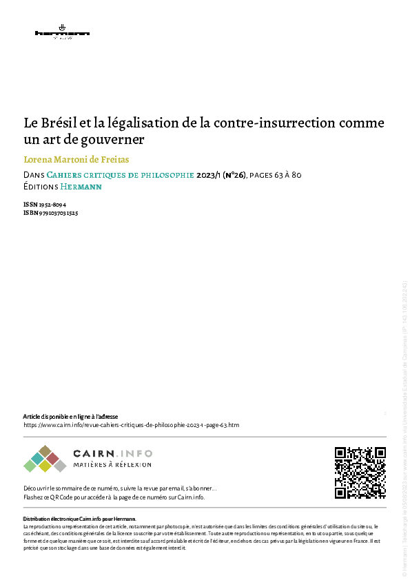 (PDF) Le Brésil et la légalisation de la contre-insurrection comme un ...