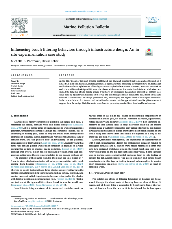(PDF) Influencing beach littering behaviors through infrastructure ...