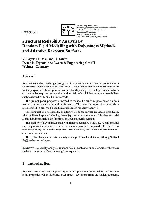 (PDF) Structural Reliability Analysis by Random Field Modelling with ...