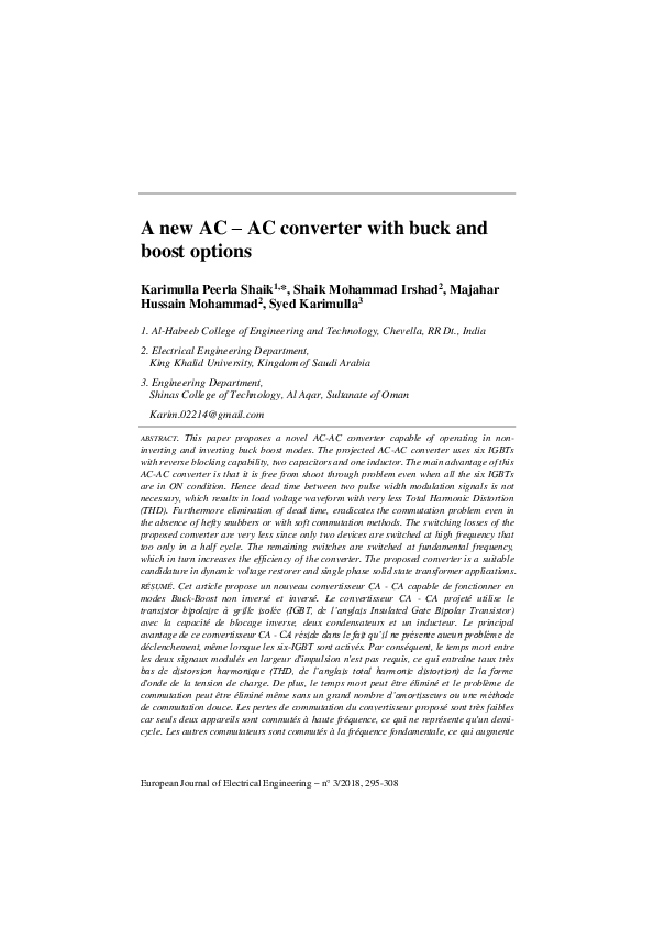 (PDF) A new AC – AC converter with buck and boost options