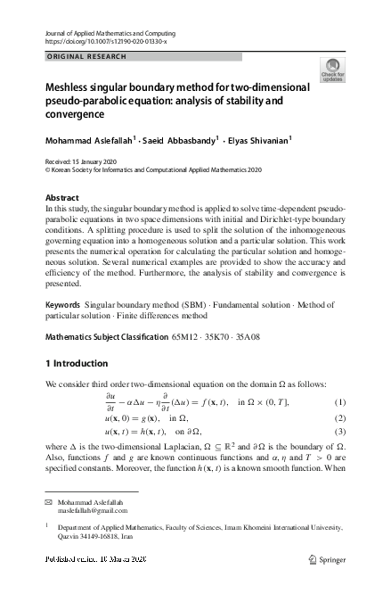 (PDF) Meshless singular boundary method for two-dimensional pseudo ...