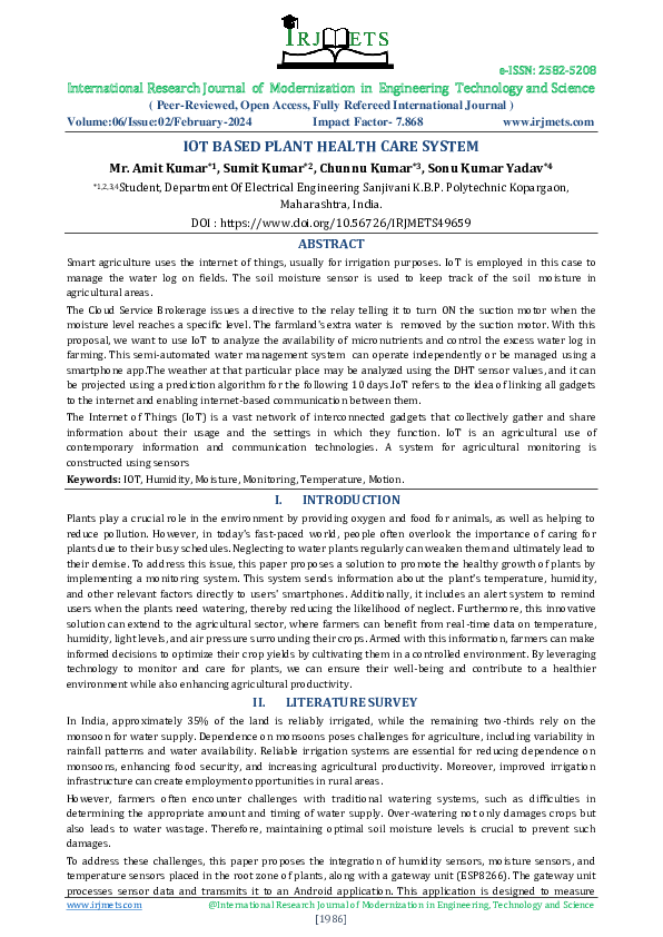 (PDF) IOT BASED PLANT HEALTH CARE SYSTEM