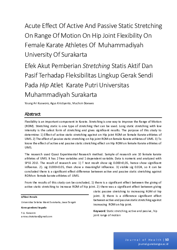 (PDF) Acute Effect Of Active And Passive Static Stretching On Range Of ...