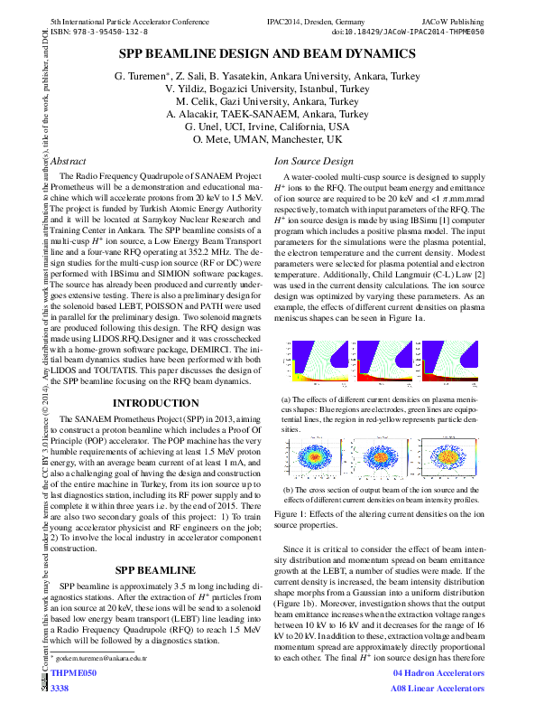 (PDF) SPP Beamline Design and Beam Dynamics