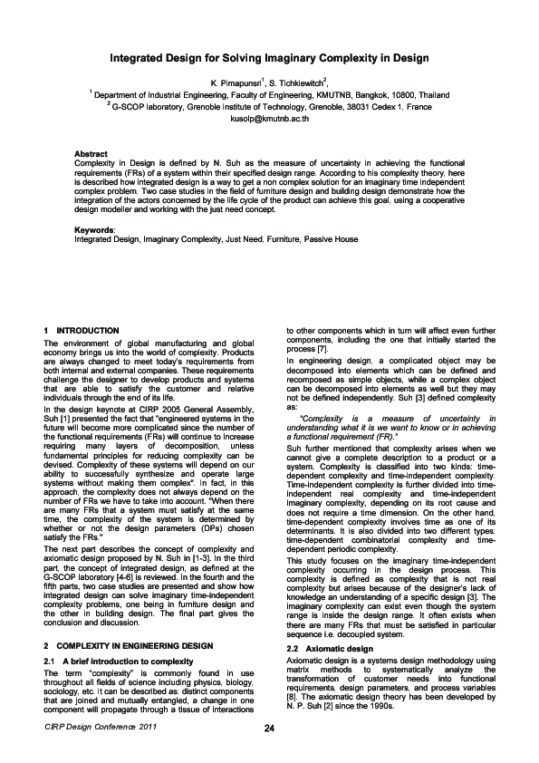 (PDF) Integrated Design for Solving Imaginary Complexity in Design