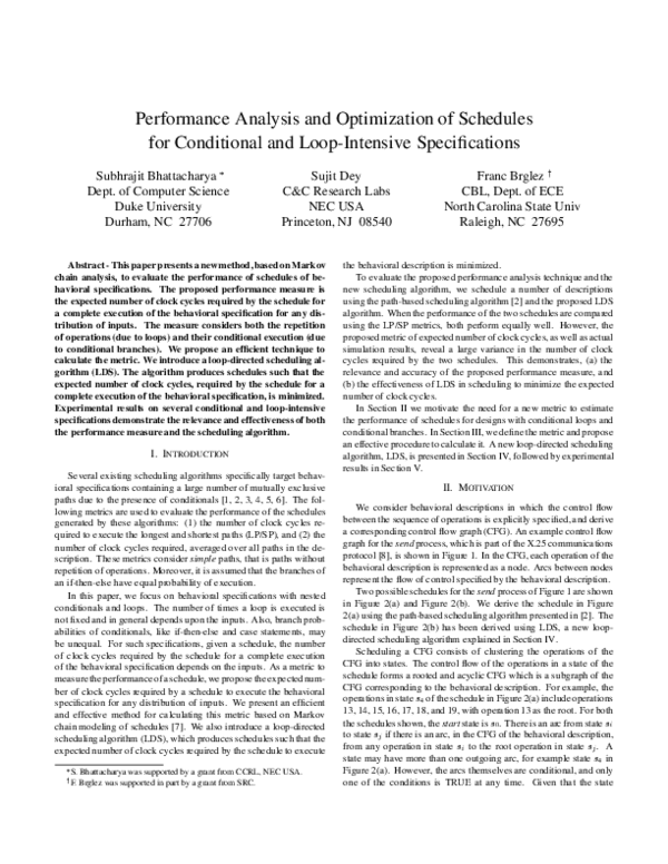 (PDF) Performance analysis and optimization of schedules for ...
