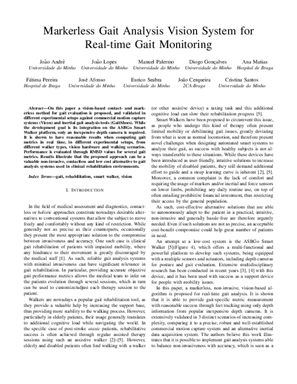 (PDF) Markerless Gait Analysis Vision System for Real-time Gait Monitoring