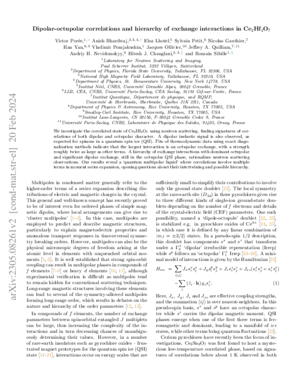 (PDF) Dipolar-octupolar correlations and hierarchy of exchange ...