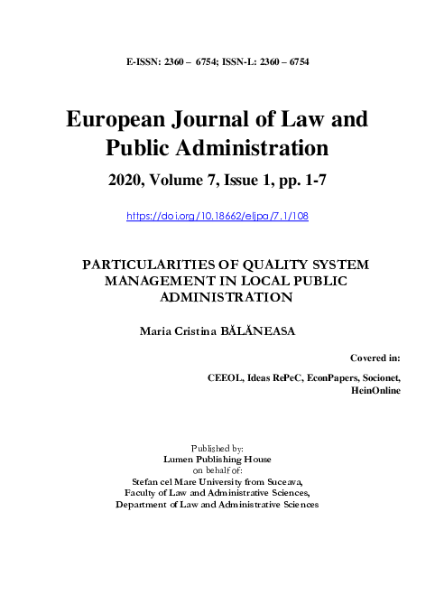 (PDF) Particularities of Quality System Management in Local Public ...