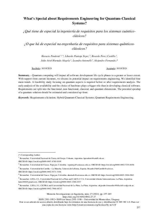 (PDF) What’s Special about Requirements Engineering for Quantum ...