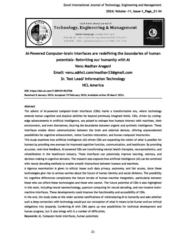 (PDF) AI Powered Computer brain interfaces are redefining the ...