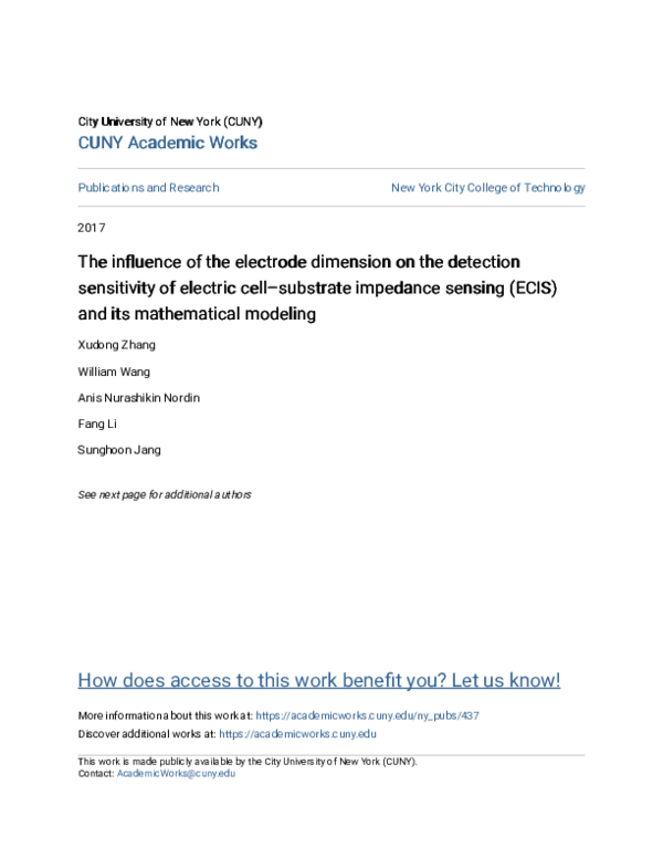 (PDF) The influence of the electrode dimension on the detection ...