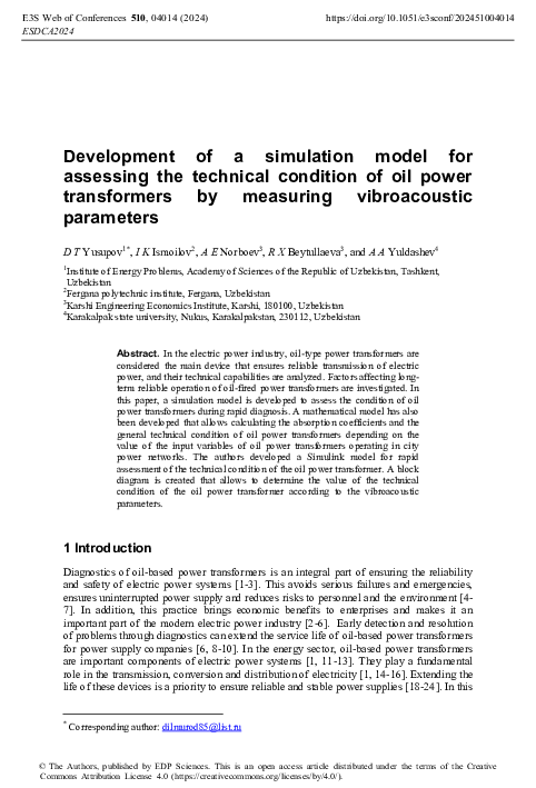(PDF) Development of a simulation model for assessing the technical ...