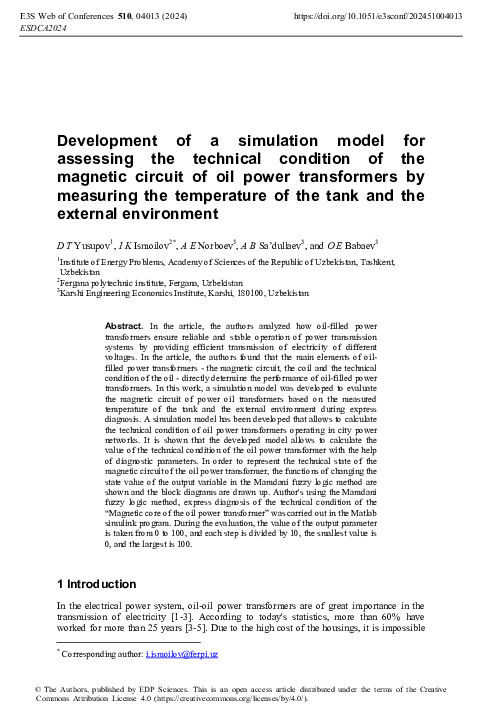 (PDF) Development of a simulation model for assessing the technical ...