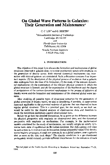 (PDF) On Global Wave Patterns in Galaxies: Their Generation and ...