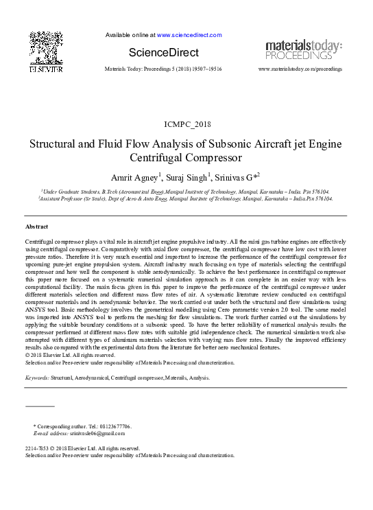 (PDF) Structural and Fluid Flow Analysis of Subsonic Aircraft jet ...