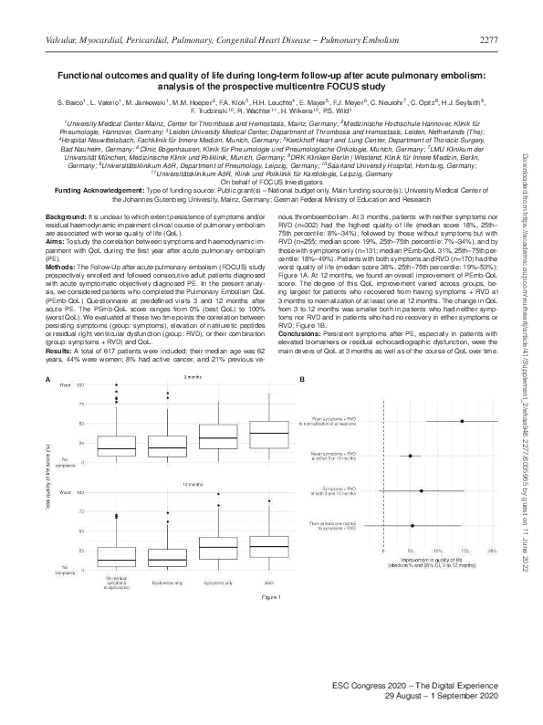 (PDF) Functional outcomes and quality of life during long-term follow ...
