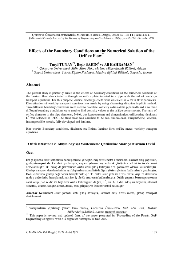 (PDF) Effects of the Boundary Conditions on the Numerical Solution of ...