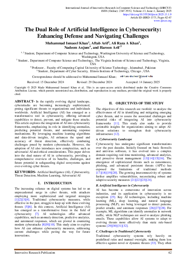 (PDF) The Dual Role of Artificial Intelligence in Cybersecurity ...
