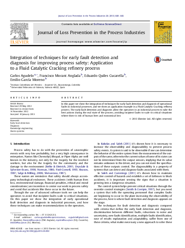 (PDF) Integration of techniques for early fault detection and diagnosis ...