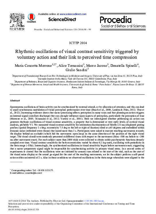 (PDF) Rhythmic Oscillations of Visual Contrast Sensitivity Triggered by ...