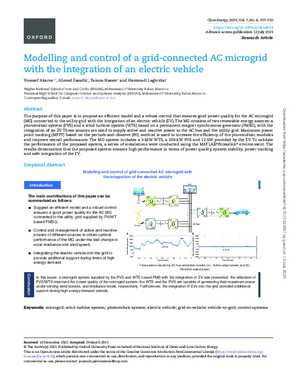(PDF) Modelling and control of a grid-connected AC microgrid with the ...