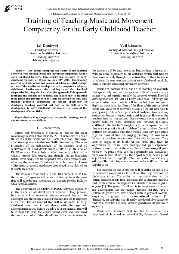 (PDF) Training of Teaching Music and Movement Competency for the Early ...