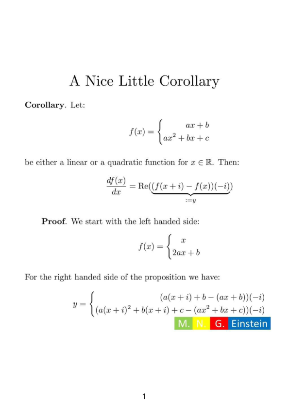 (PDF) A Nice Little Corollary