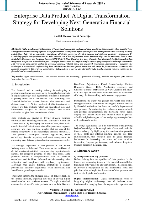 (PDF) Enterprise Data Product: A Digital Transformation Strategy for ...