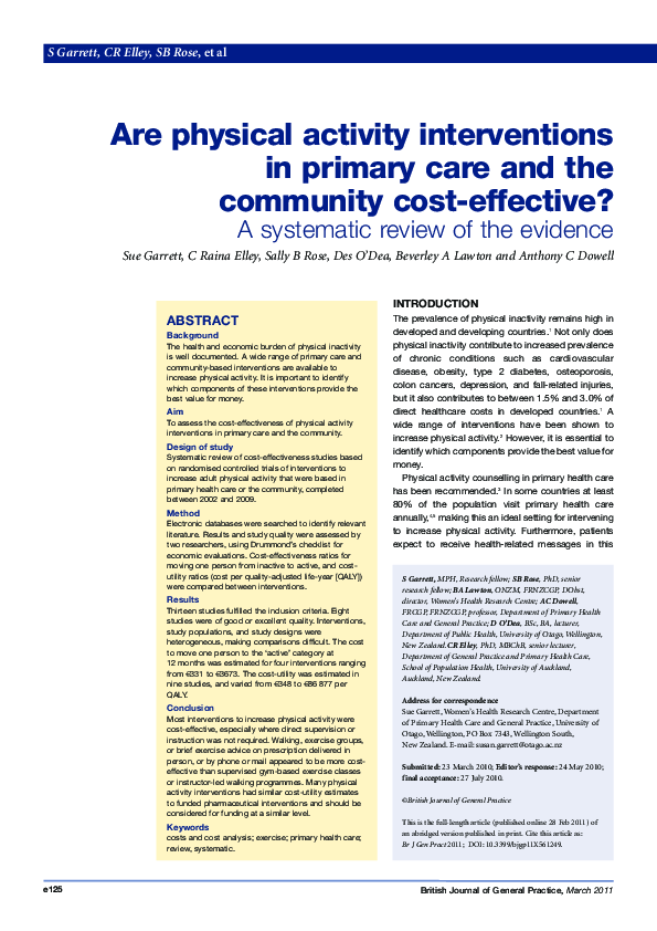 (PDF) Are physical activity interventions in primary care and the ...