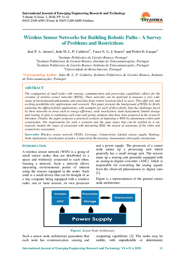 (PDF) Wireless Sensor Networks for Building Robotic Paths - A Survey of ...