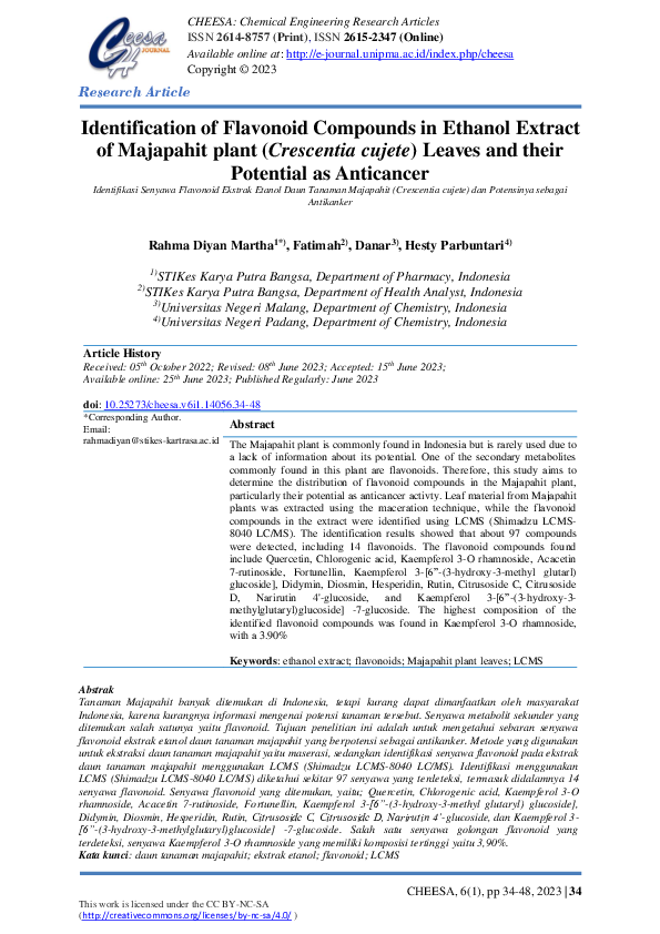 (PDF) Identification of Flavonoid Compounds in Ethanol Extract of ...
