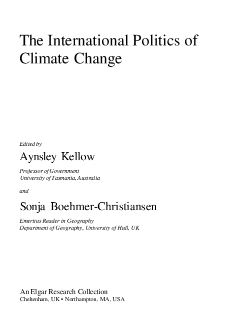 (PDF) The International Politics of Climate Change