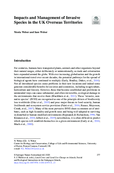 (PDF) Impacts and Management of Invasive Species in the UK Overseas ...