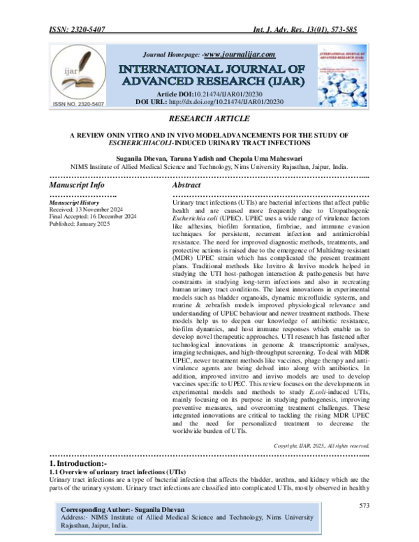 (PDF) A REVIEW ON IN VITRO AND IN VIVO MODEL ADVANCEMENTS FOR THE STUDY ...
