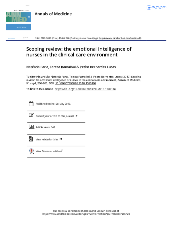 (PDF) Scoping review: the emotional intelligence of nurses in the ...
